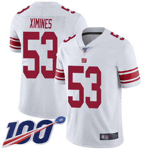Men New York Giants #53 Oshane Ximines White Vapor Untouchable Limited Player 100th Season Football NFL Jersey->new york giants->NFL Jersey